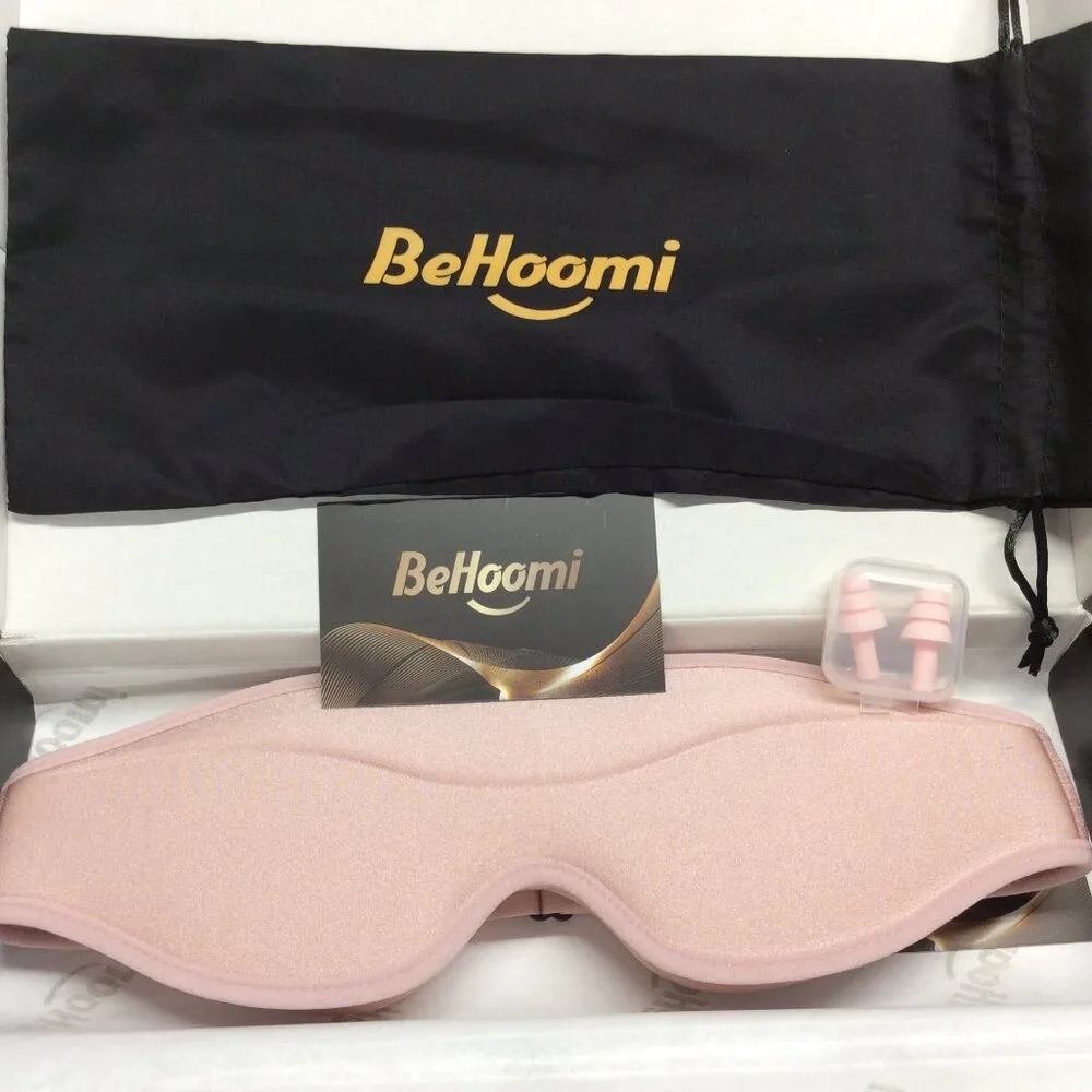 (2) NEW- 3D Sleep Mask, Contoured for Comfortable Sleeping Adjustable- Pink